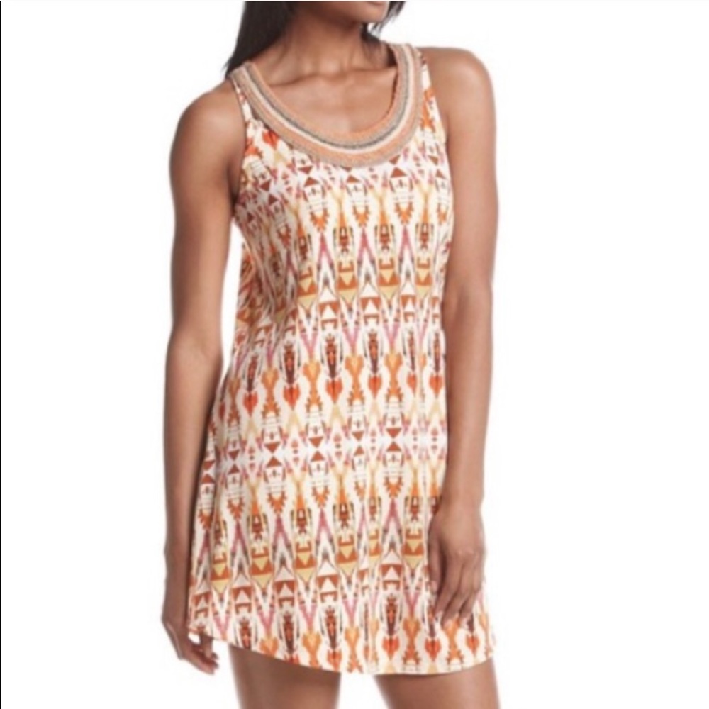 Be Bop- Woman’s Sleeveless Beaded Neck Swing Dress